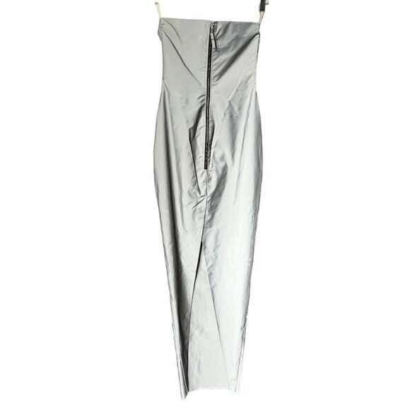NEW Rick Owens silver metallic strapless floor length maxi gown size 8 - Picture 5 of 15